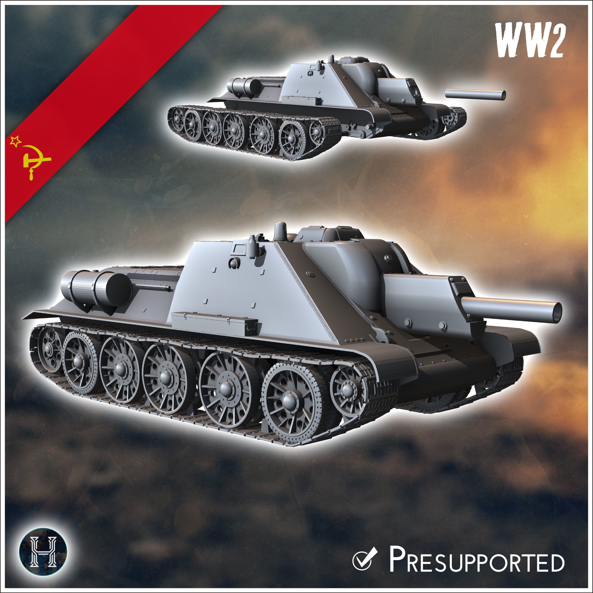 SU-122 assault gun - Soviet army WW2 Second World East front Ostfront RPG Mini Hobby